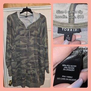 Torrid Olive Camo Zip-Up Jacket
